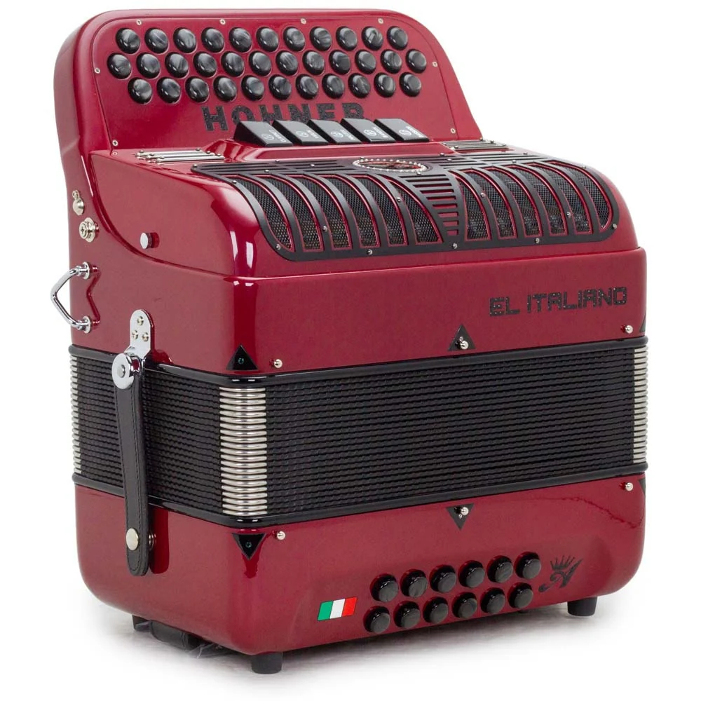 Anacleto El Italiano III Accordion EAD 5 Switches Red with Black - Image 3