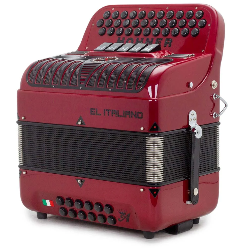Anacleto El Italiano III Accordion EAD 5 Switches Red with Black - Image 4
