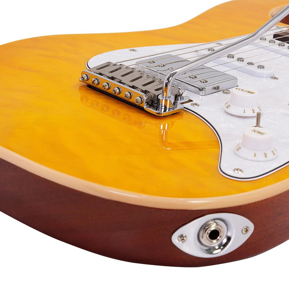Babilon Legend Series Cosmos Amber Electric Guitar with Case - Image 4
