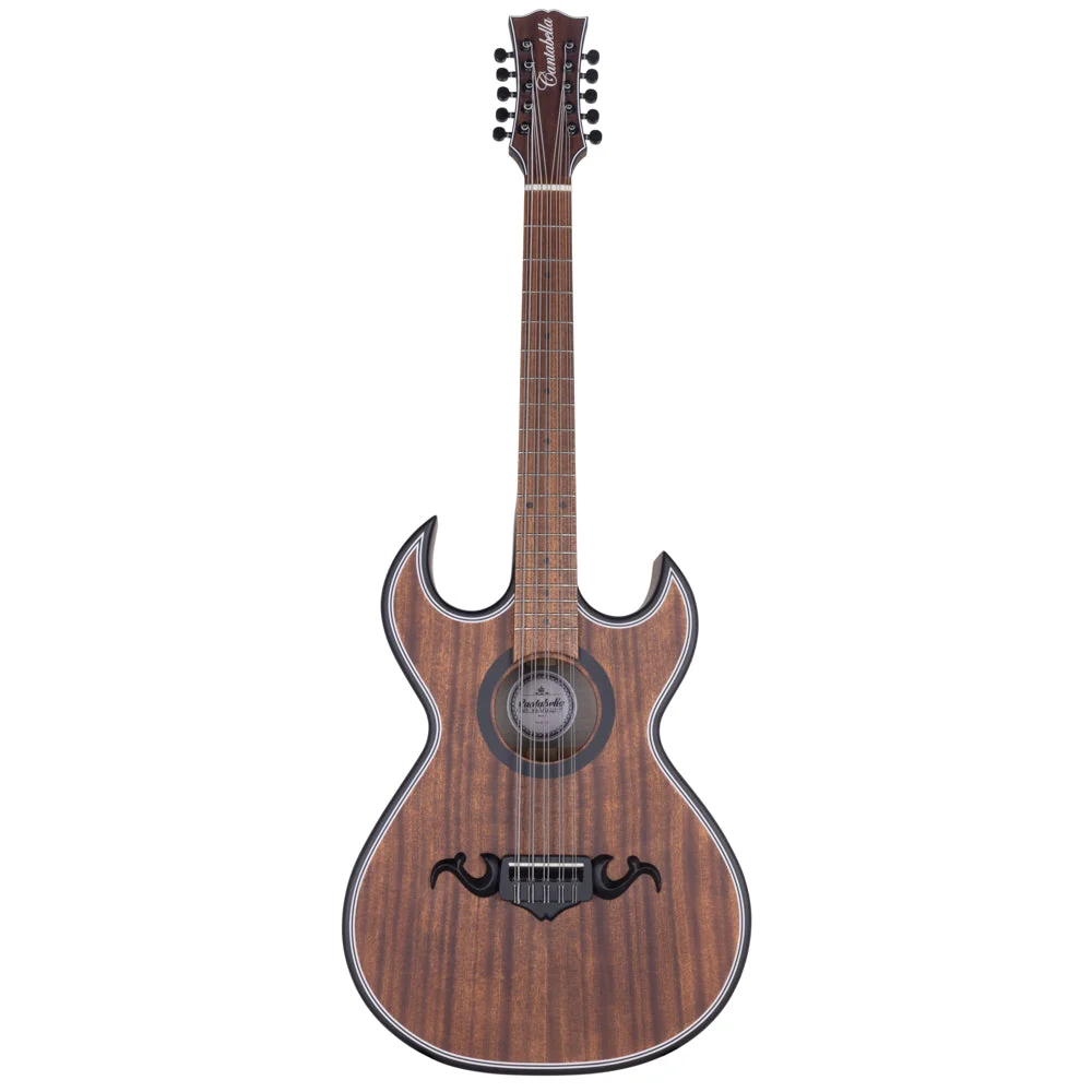Cantabella Bajo Quinto Matte Brown, Sapelly Wood Top, Back and Side - Black