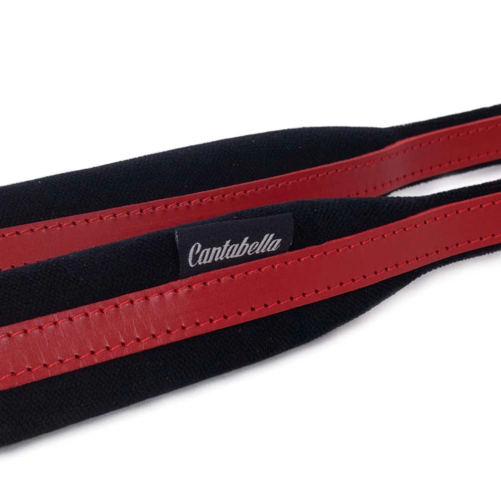 Cantabella Leather Accordion Straps Red with Black Small 45mm - Image 3