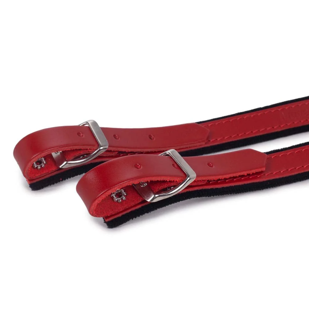 Cantabella Leather Accordion Straps Red with Black Small 45mm - Image 4
