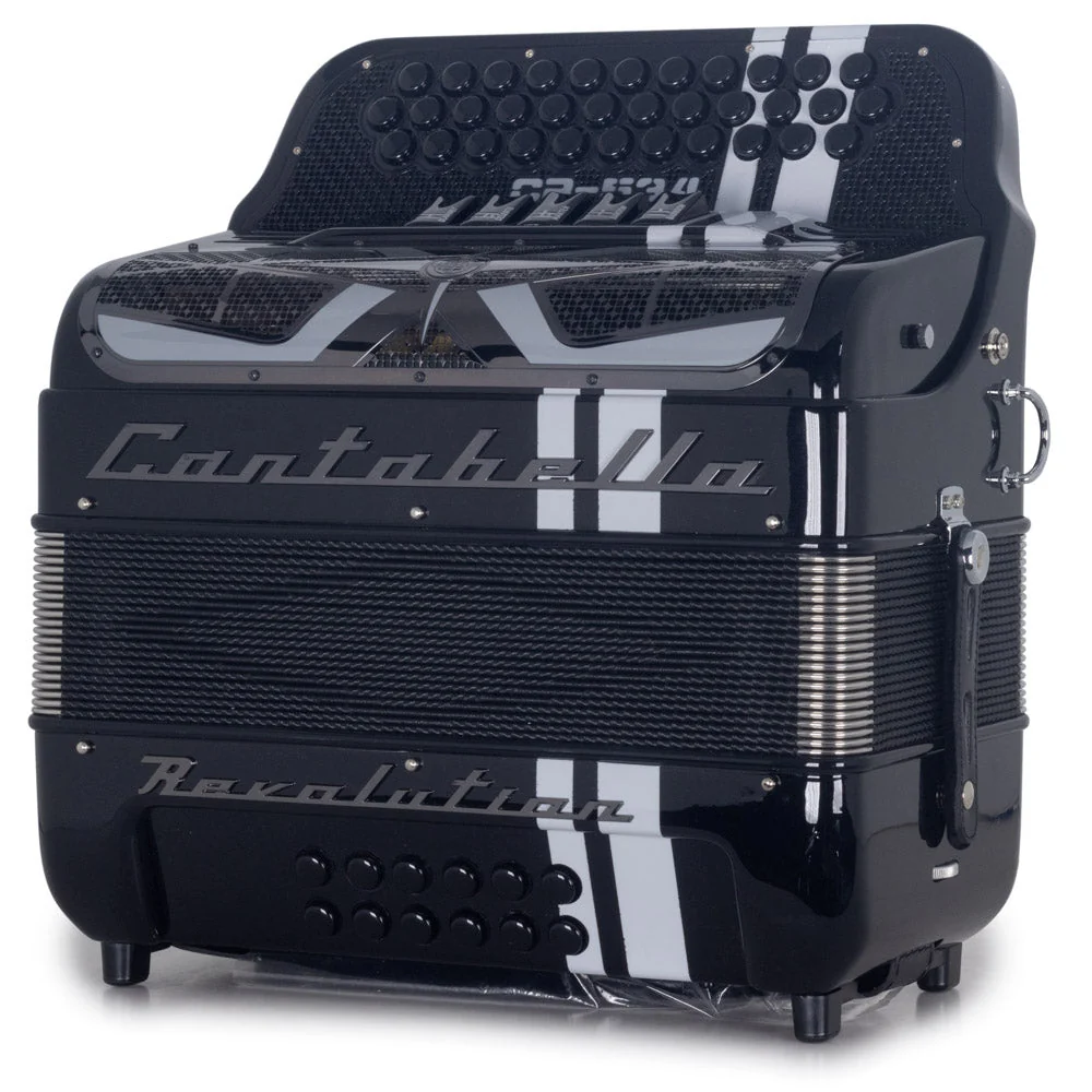 Cantabella Revolution Accordion 5 Switch EAD Black with White Stripes - Image 2