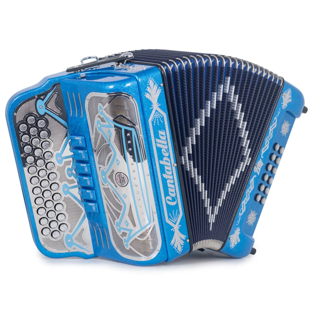 Cantabella Rey II Accordion 6 Switch FBE-EAD Blue Glitter with Silver