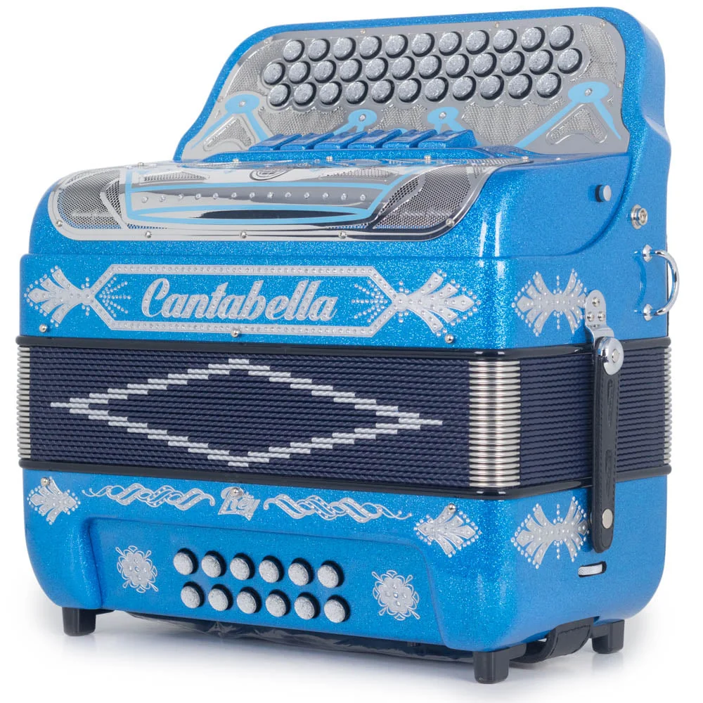 Cantabella Rey II Accordion 6 Switch FBE-EAD Blue Glitter with Silver - Image 2