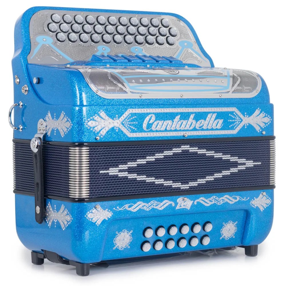 Cantabella Rey II Accordion 6 Switch FBE-EAD Blue Glitter with Silver - Image 4