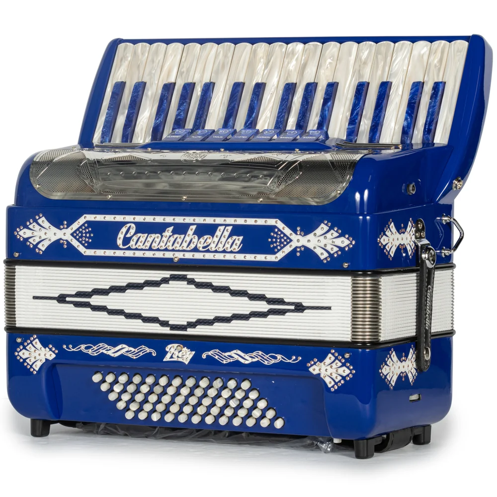 Cantabella Rey Piano Accordion 7 Switch Blue with White - Image 2