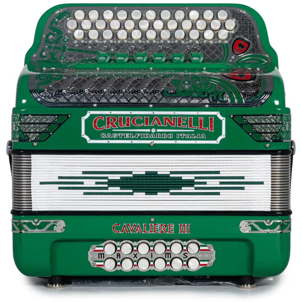 Crucianelli Cavaliere III 6 Switch Two Tone FBE-EAD Accordion in Green with Silver Details - Image 3