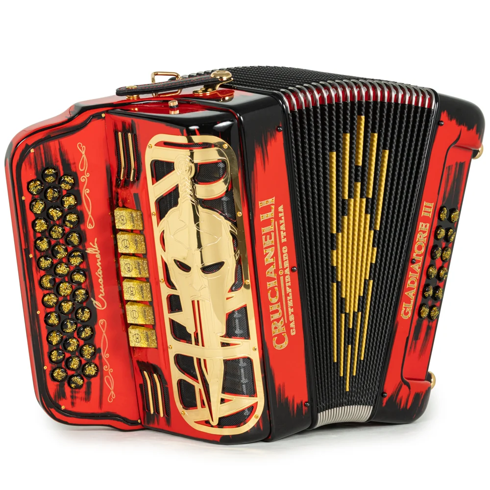Crucianelli Gladiator III 6 Switch 2-Tone FBE-EAD Accordion in Cartoon Red with Gold