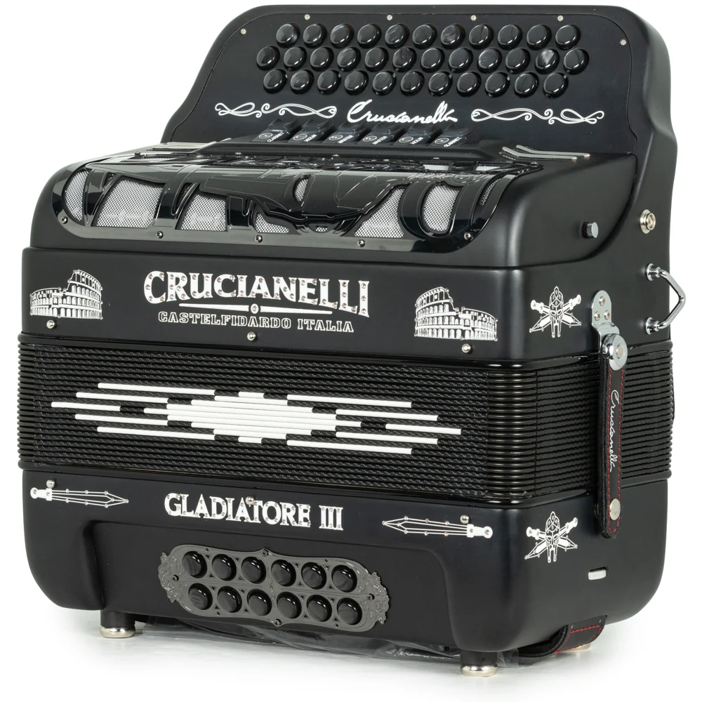 Crucianelli Gladiator III 6 Switch 2-Tone FBE-GCF Accordion in Matte Black with White - Image 2