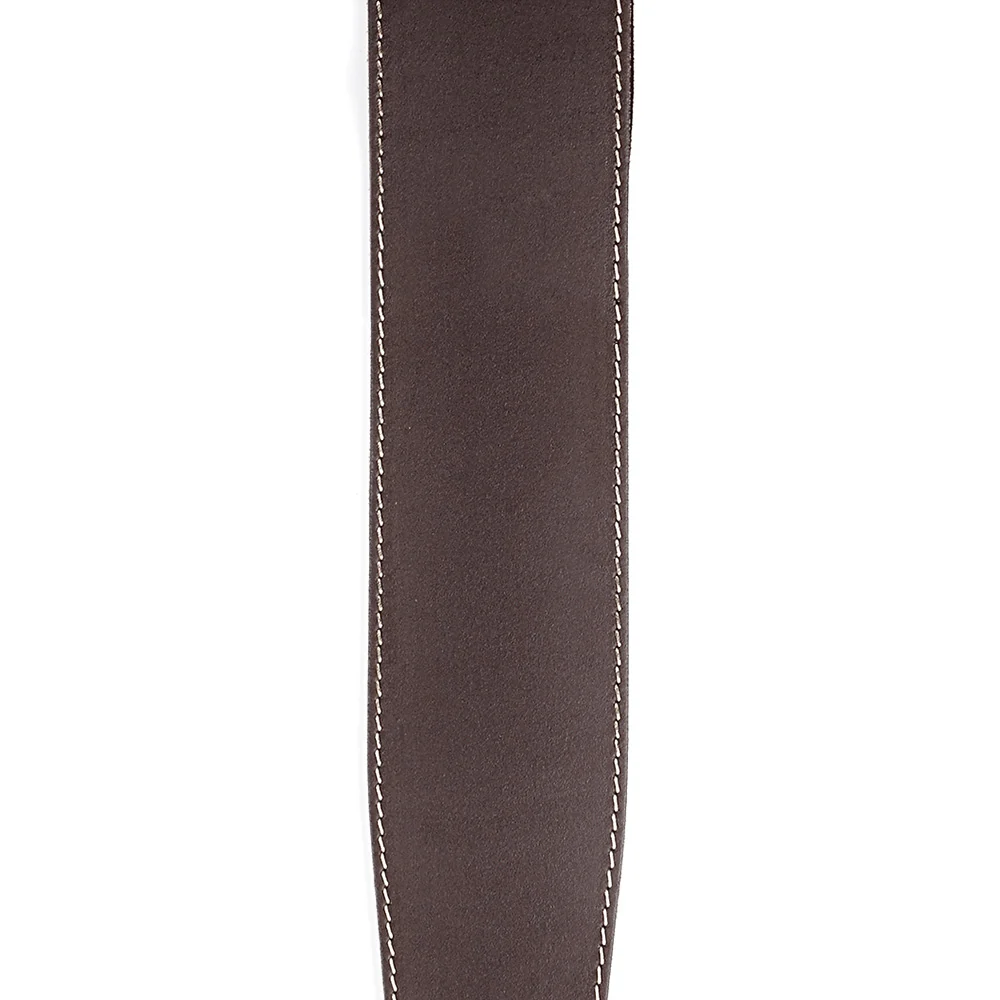 D'Addario 25LS01-DX Deluxe Leather Brown with Stitch Guitar Strap - Image 2