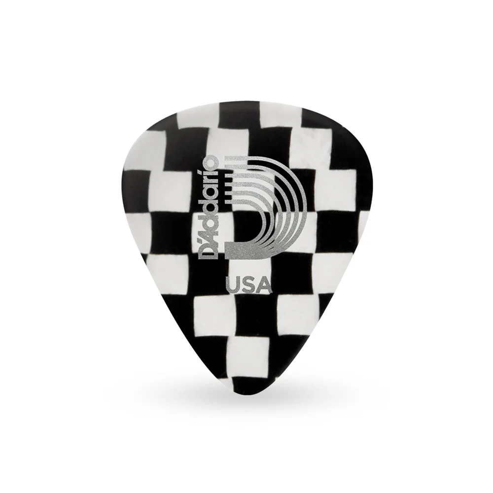 D'Addario Classic Celluloid Medium Gauge Checkerboard Guitar Picks .70mm - Image 2