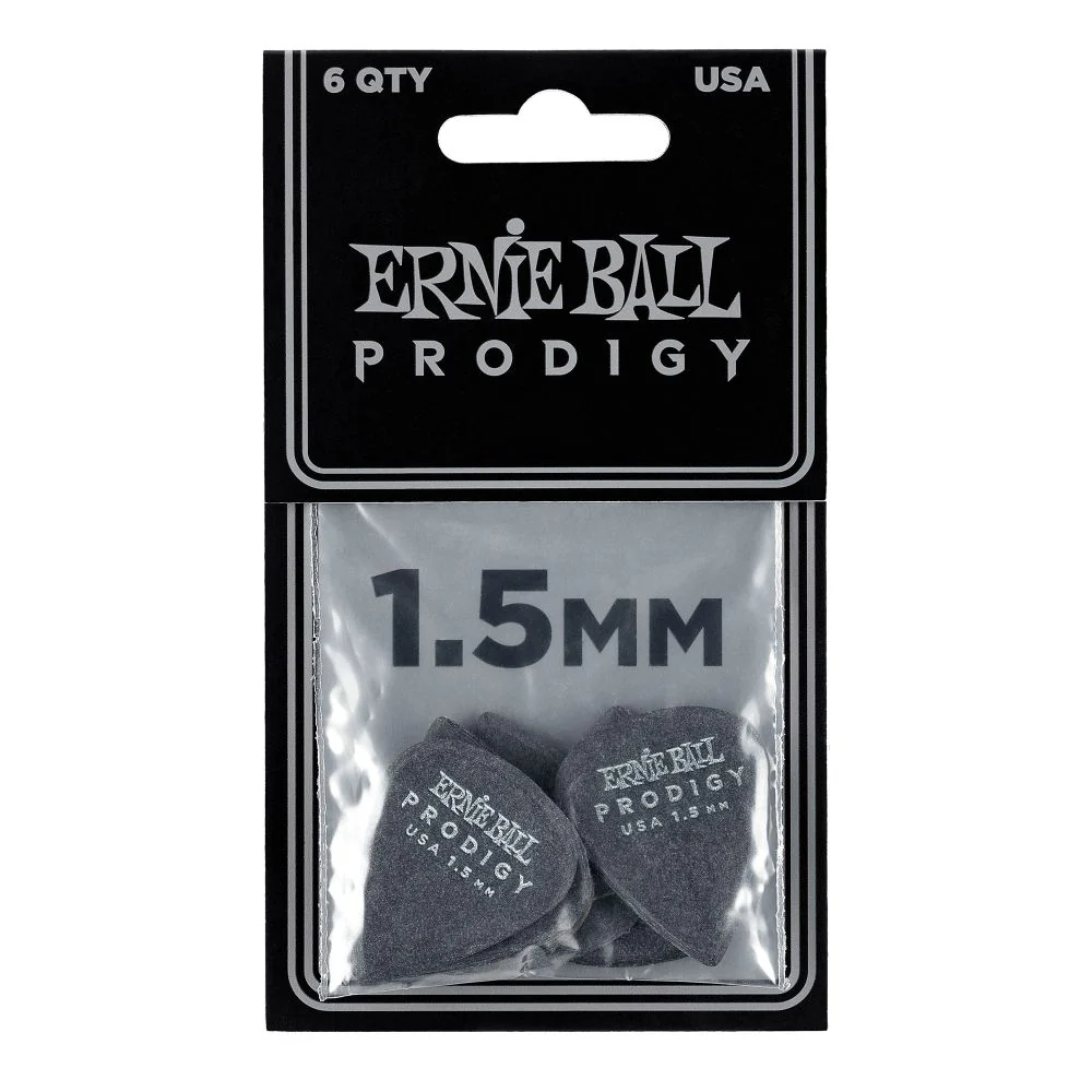 Ernie Ball Prodigy 1.5mm Standard Guitar Picks 6-Pack in Black - Image 2