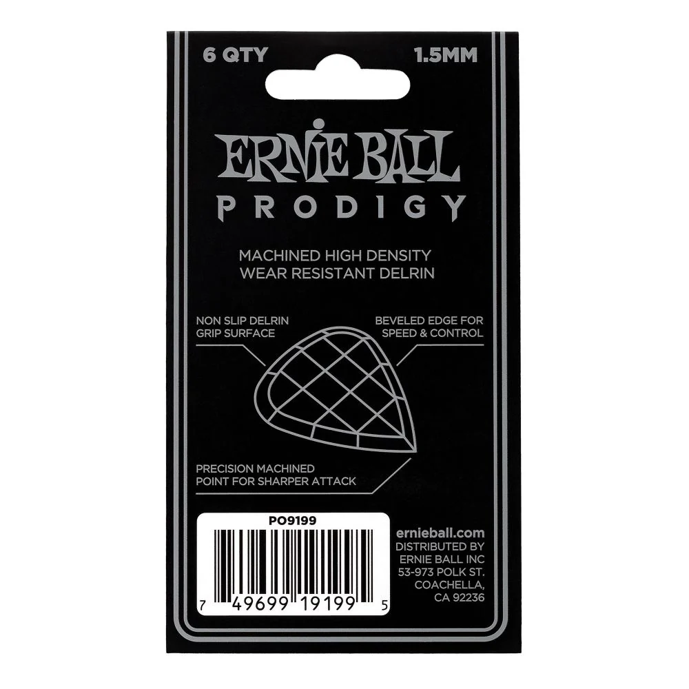 Ernie Ball Prodigy 1.5mm Standard Guitar Picks 6-Pack in Black - Image 3