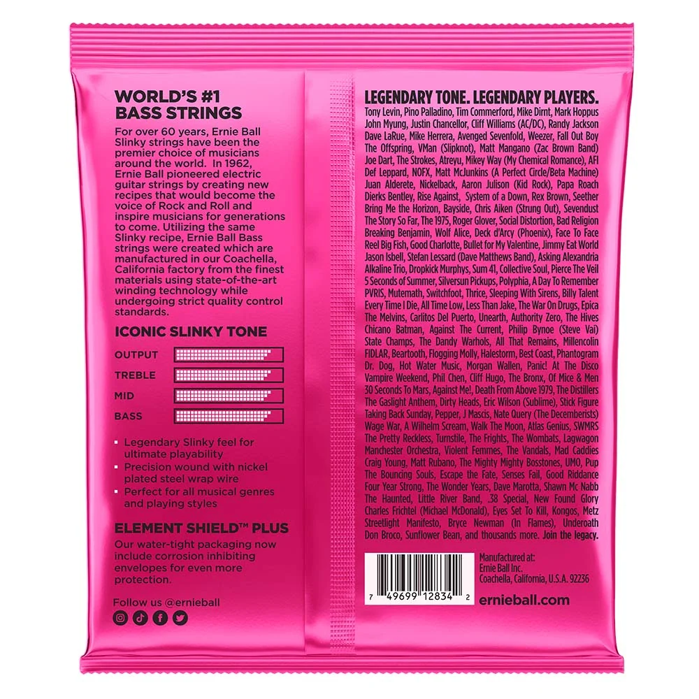 Ernie Ball Super Slinky Nickel Wound Electric Bass Strings 45-100 Gauge - Image 2