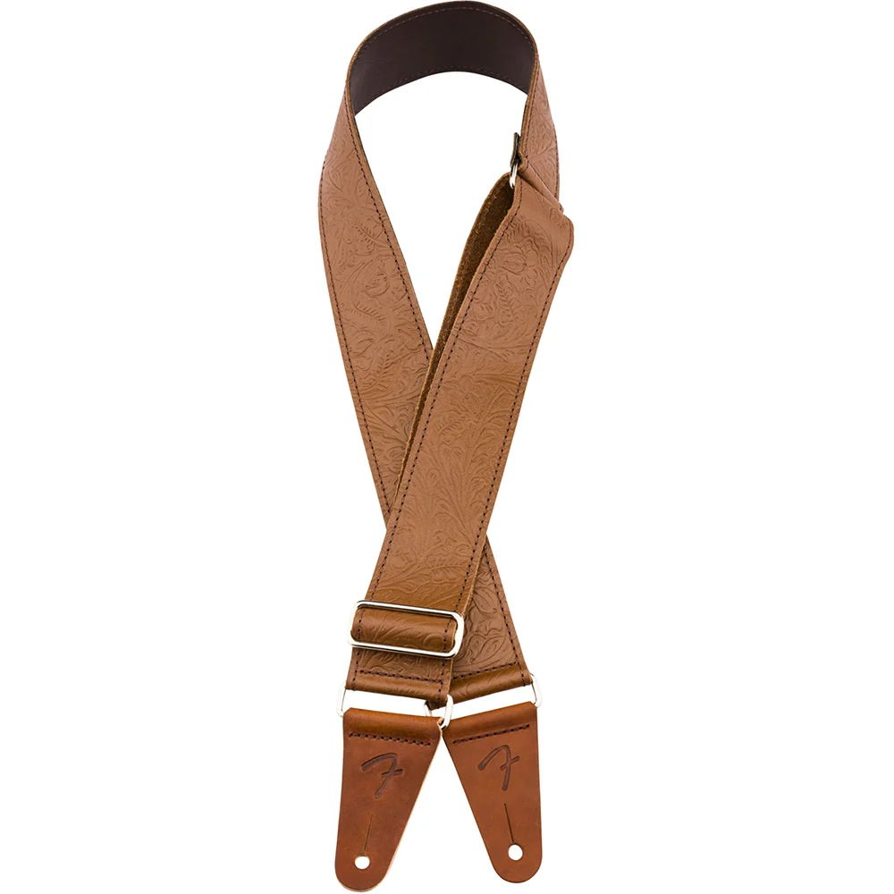 Fender Tooled Leather Guitar Strap Brown - Image 3