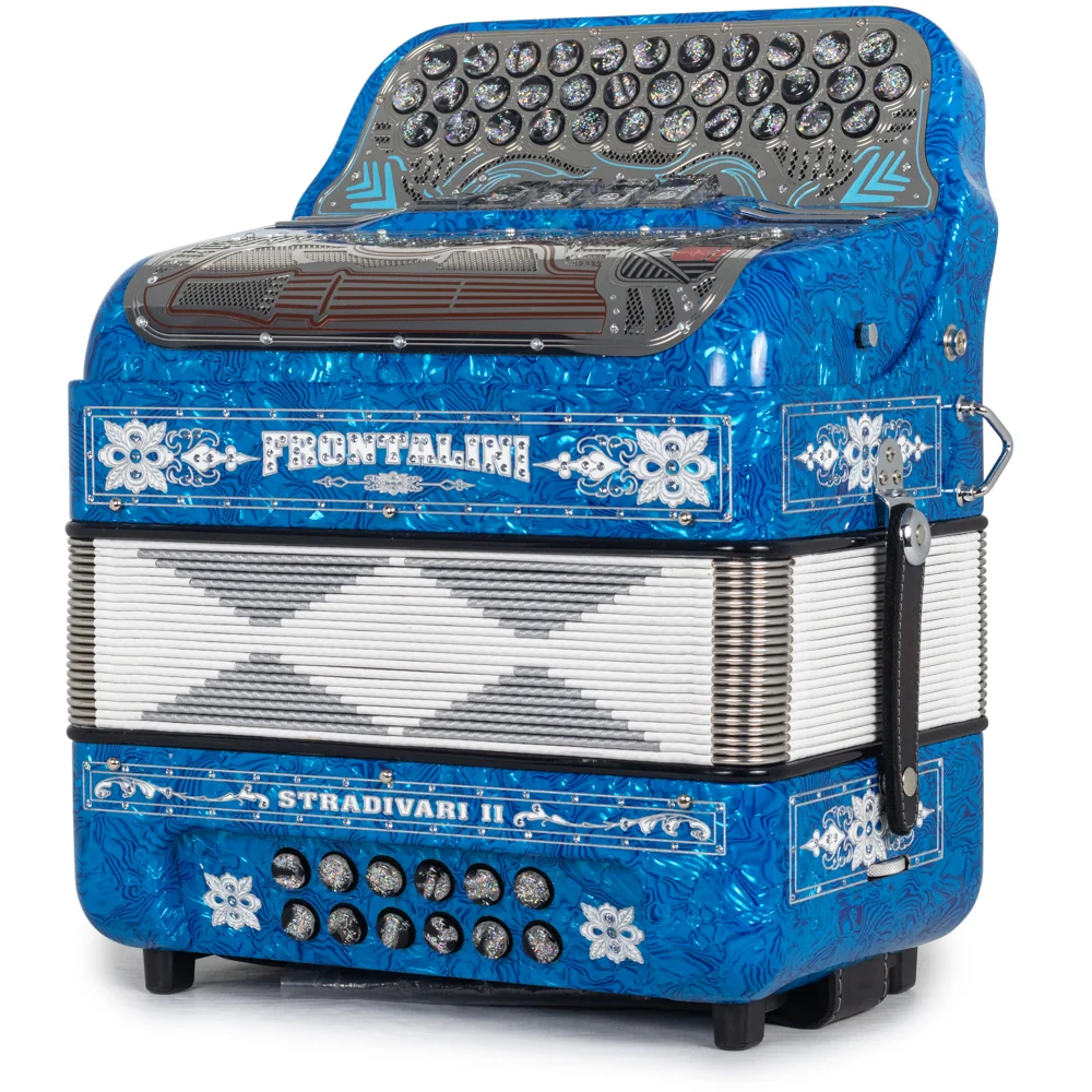Frontalini Stradivari II 5 Switch FBE Accordion in Blue with White Details - Image 2