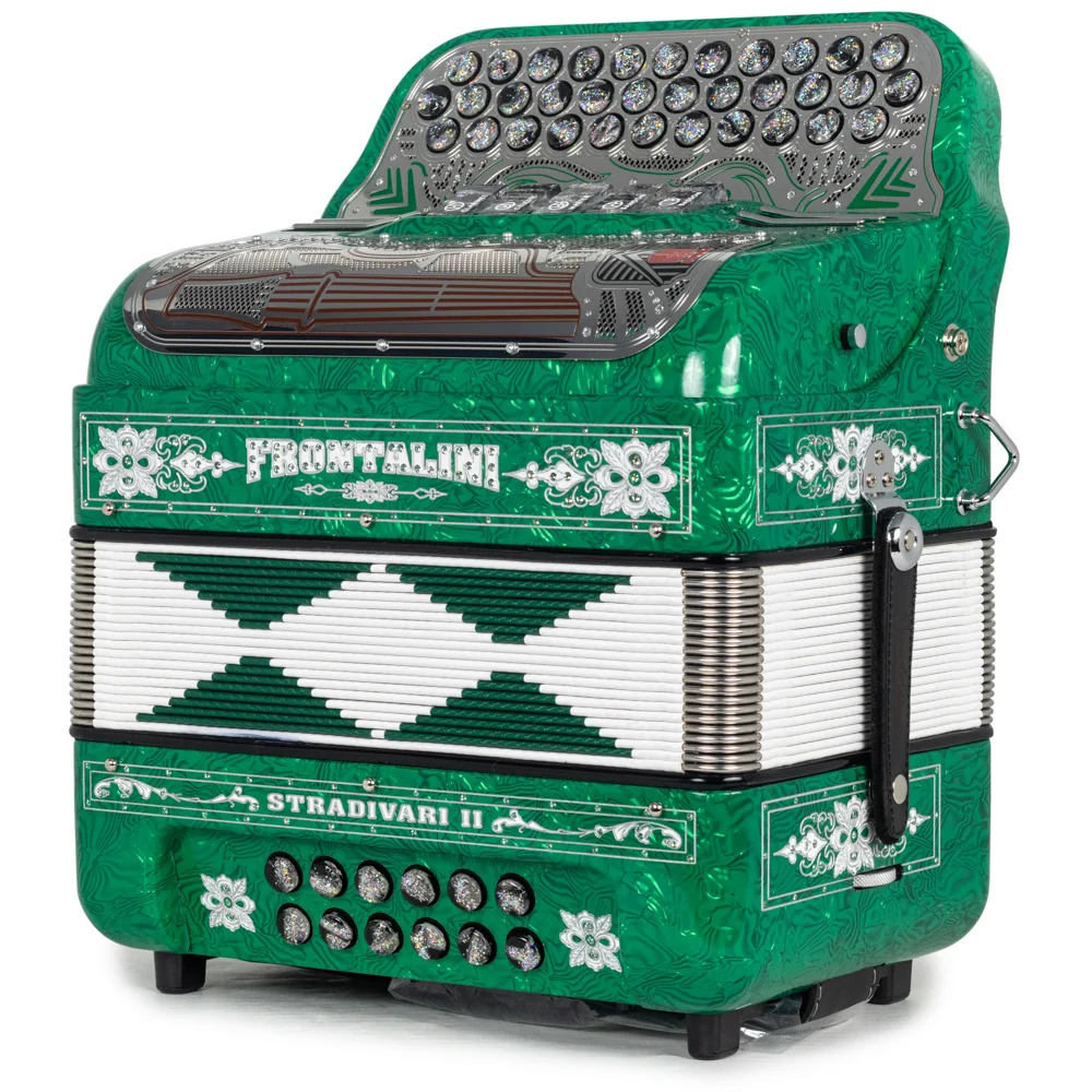 Frontalini Stradivari II 5 Switch FBE Accordion in Green with White Details - Image 2