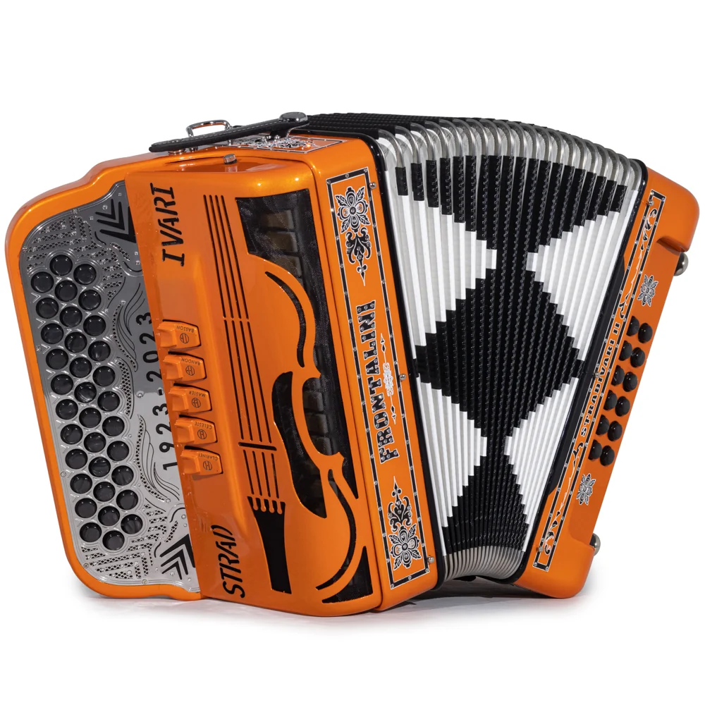 Frontalini Stradivari II 5 Switch FBE Accordion in Orange with Black Details