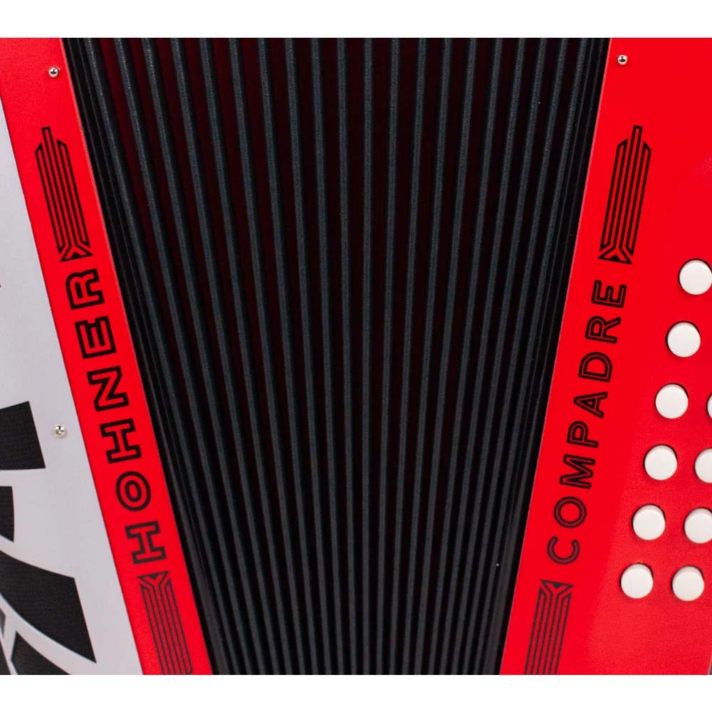 Hohner Compadre Accordion GCF Matte Red with Gray - Image 6