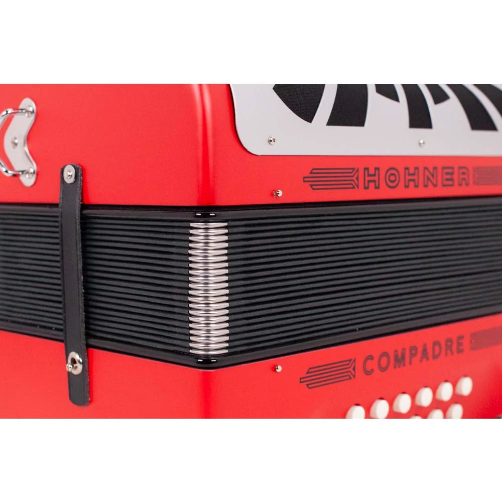 Hohner Compadre Accordion GCF Matte Red with Gray - Image 7