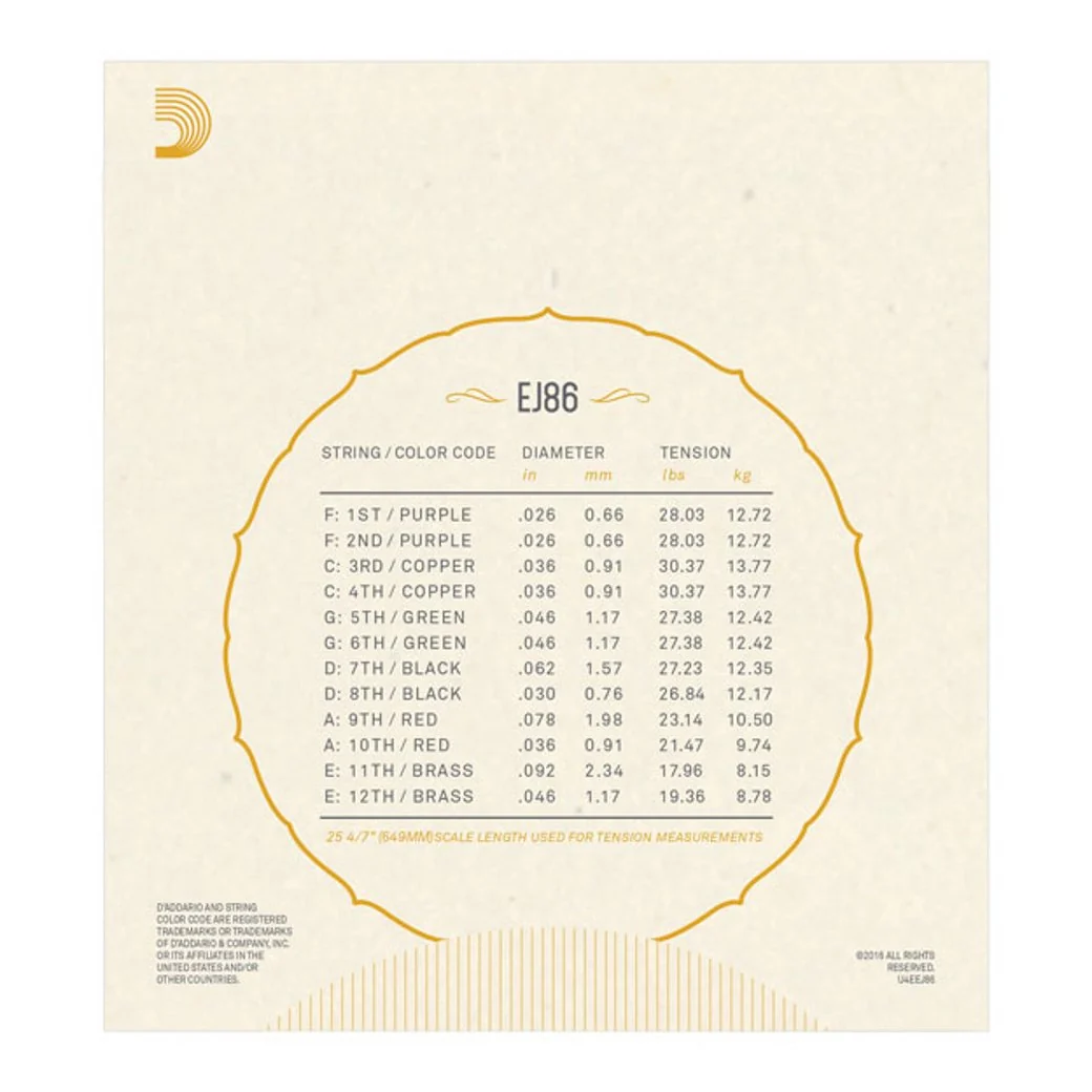 D'Addario Strings for Bajo Sexto EJ86 - Image 3