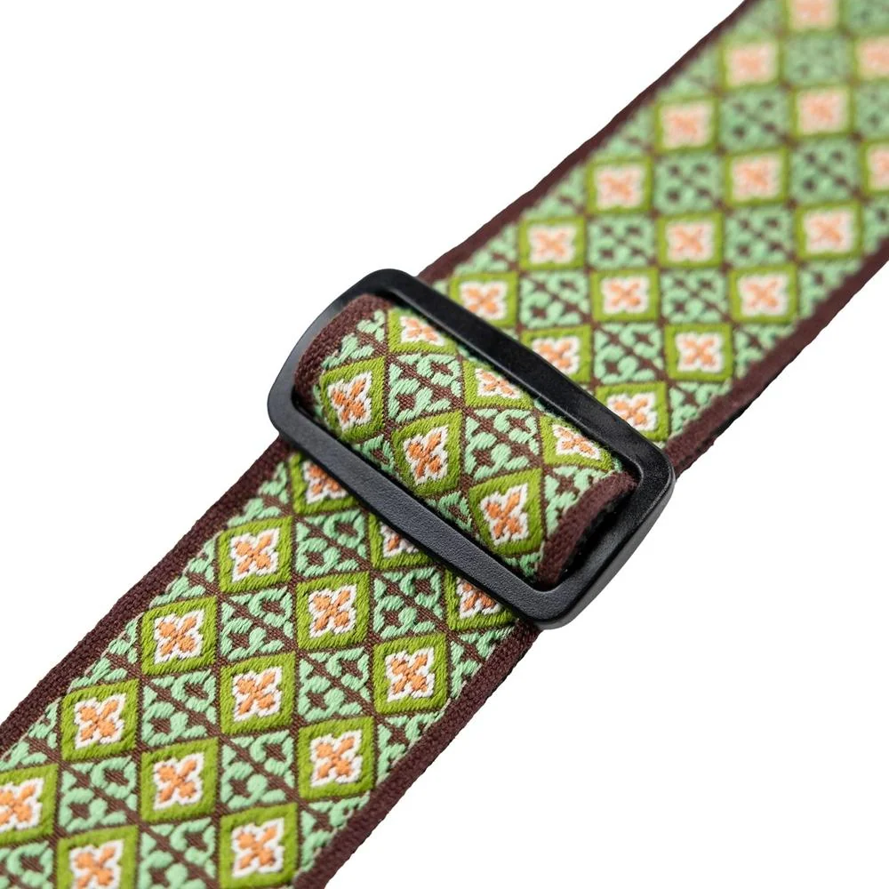Levy Original Hootenanny Series Jacquard Weave Guitar Strap in Green Mosaic - Image 2