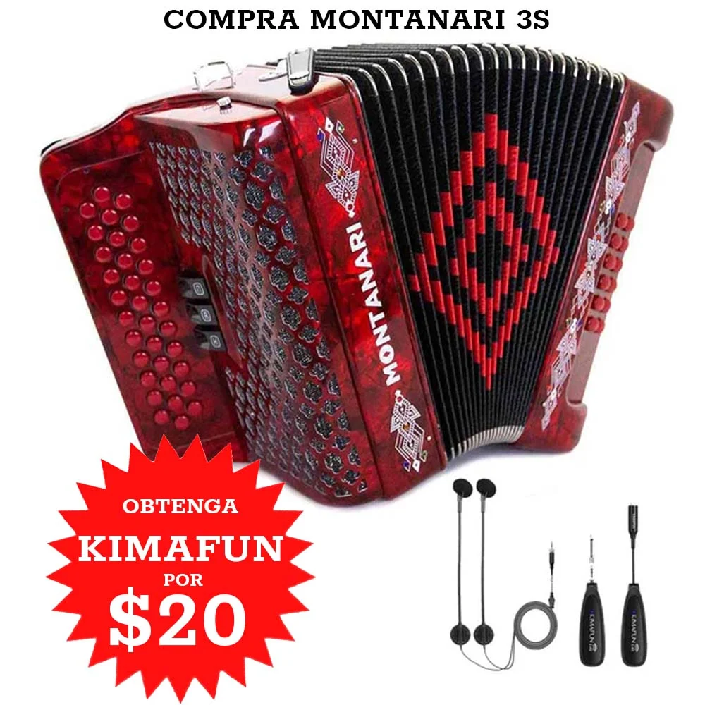 Montanari 3412 3 Switch EAD Accordion and Kimafun Microphone Bundle - Image 3