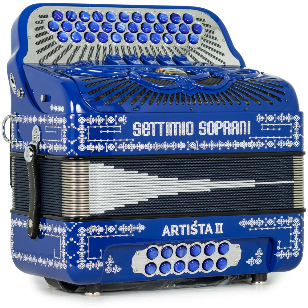 Settimio Soprani Artista II 5 Switch Accordion EAD Blue with White Details - Image 4
