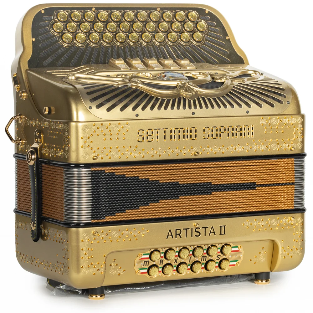 Settimio Soprani Artista II 5 Switch Accordion EAD in Gold - Image 4
