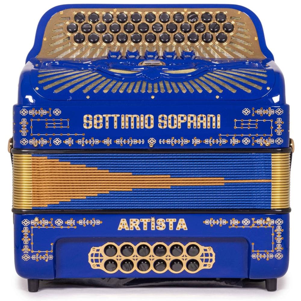 Settimio Soprani Artista II 5 Switch Accordion FBE in Blue with Gold Details - Image 3