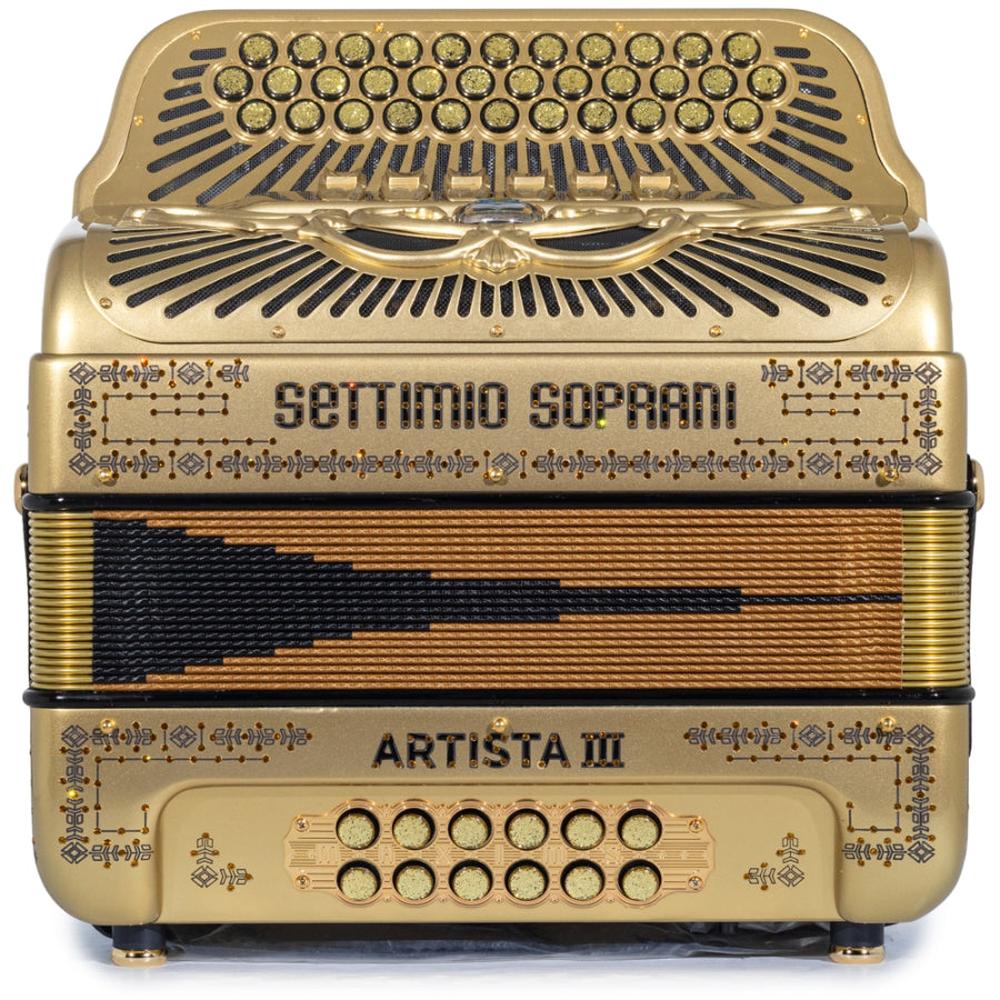 Settimio Soprani Artista III 6 Switch Accordion FBE EAD in Gold with Gold Details - Image 3
