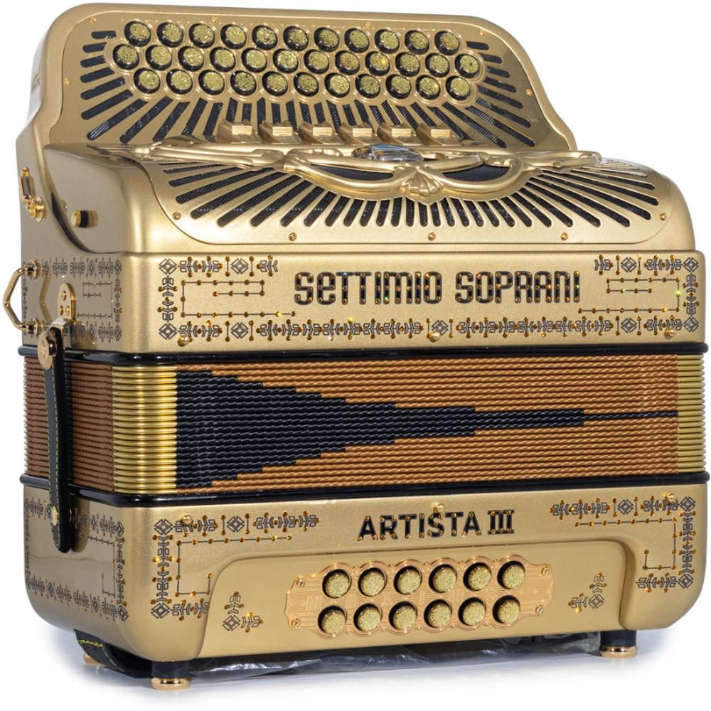 Settimio Soprani Artista III 6 Switch Accordion FBE EAD in Gold with Gold Details - Image 4