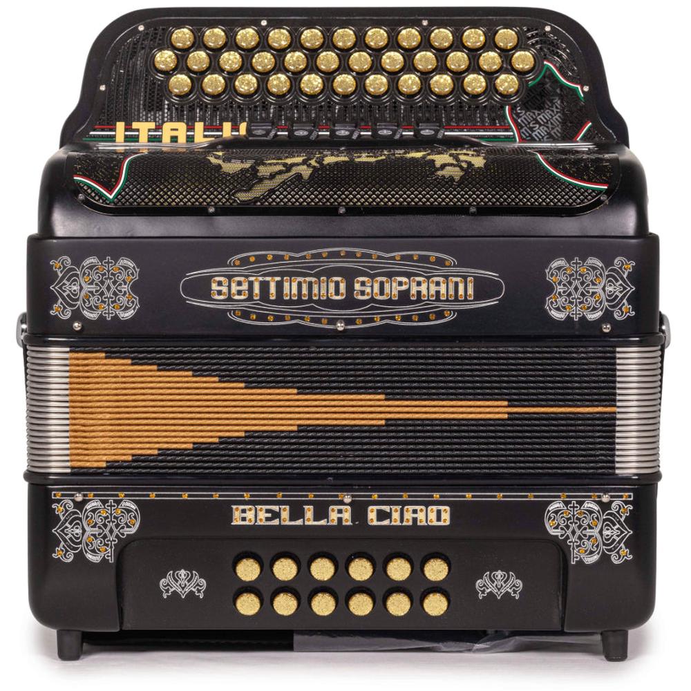 Settimio Soprani Bella Ciao II Ultra Compact 5 Switch Accordion FBE in Matte Black with Silver - Image 3