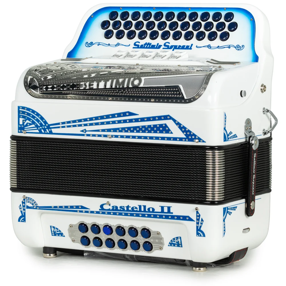 Settimio Soprani Castello II 5 Switch Accordion EAD in White with Blue - Image 2