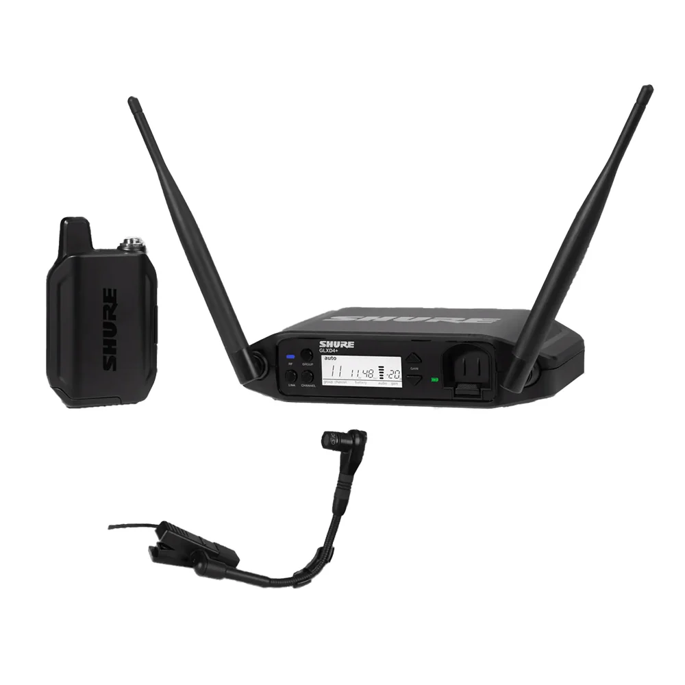 Shure GLXD14+/B98-Z3 Digital Wireless Instrument System with BETA®98H Flexible Gooseneck Microphone