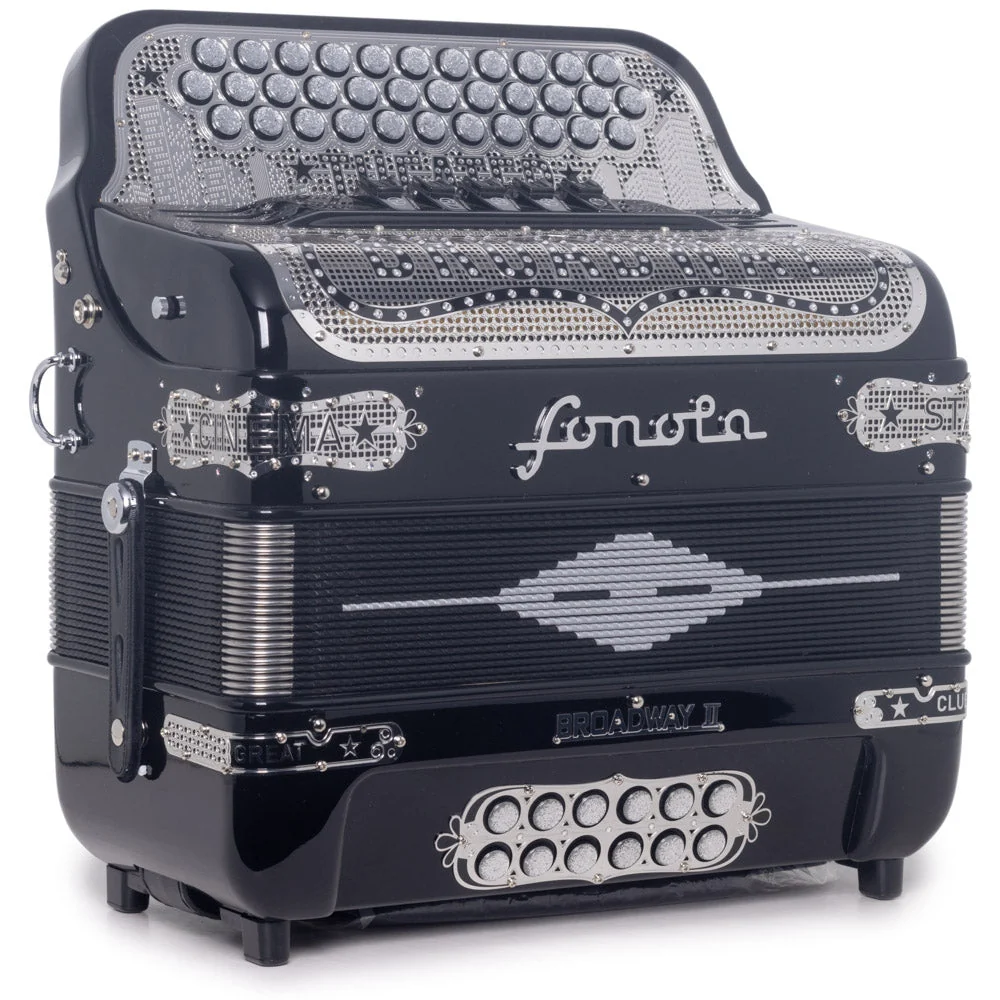 Sonola Special Edition Broadway Accordion 5 Switch FBE Black with Silver - Image 4