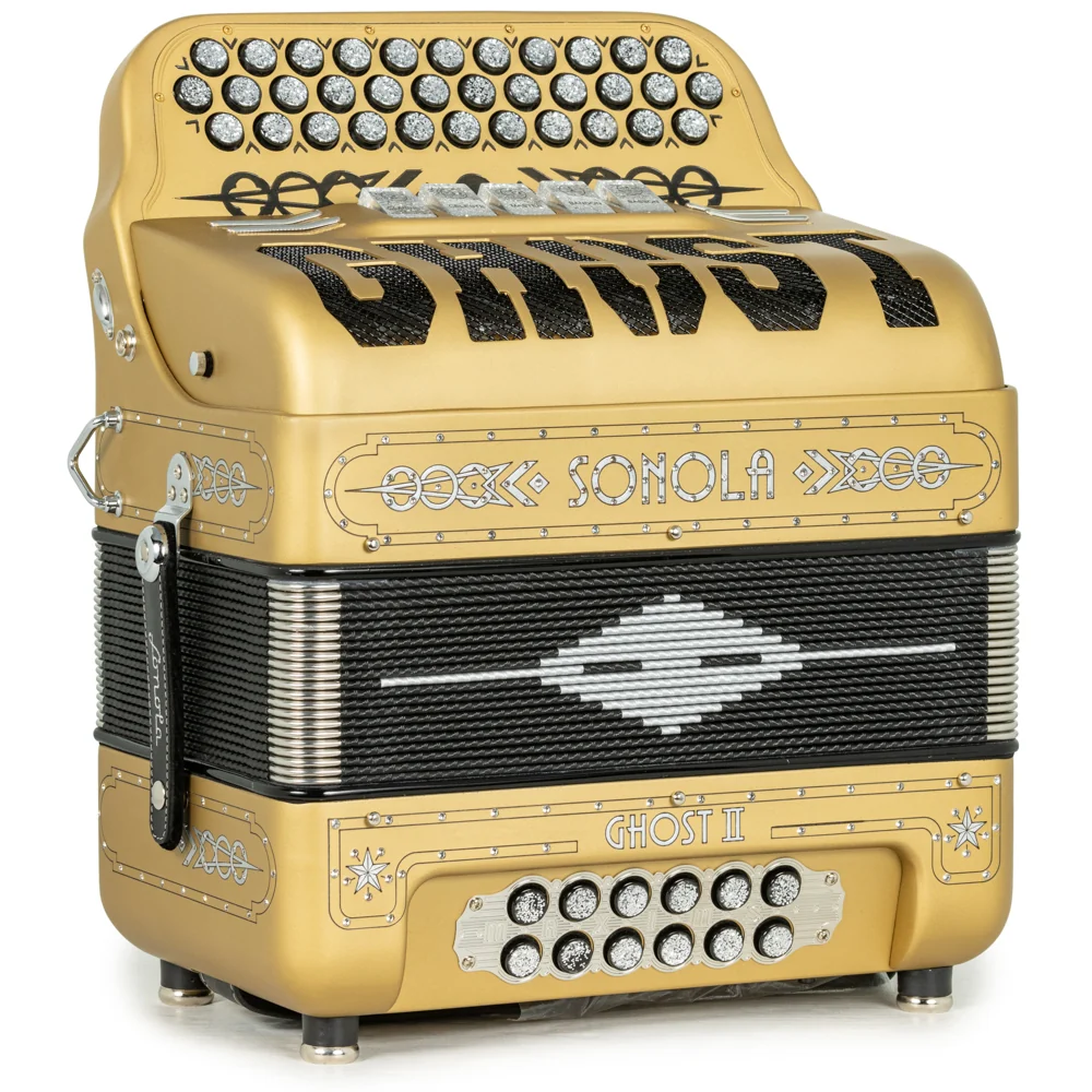 Sonola Ghost II Ultra Compact Accordion 5 Switch FBE Matte Gold and White - Image 4