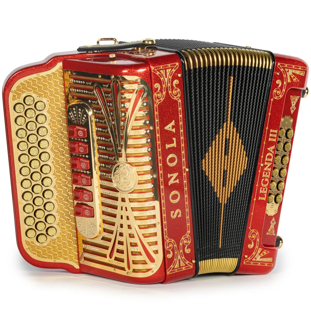 Sonola Legenda III Accordion 6 Switch FBE-EAD Red Glitter with Gold