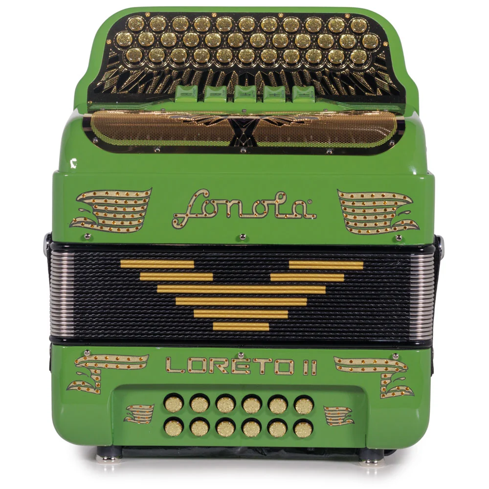 Sonola Loreto II Ultra Compact II Accordion 5 Switch FBE Green Avocado with Gold - Image 3