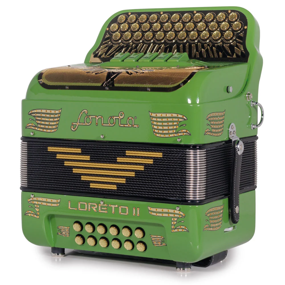 Sonola Loreto II Ultra Compact II Accordion 5 Switch FBE Green Avocado with Gold - Image 4