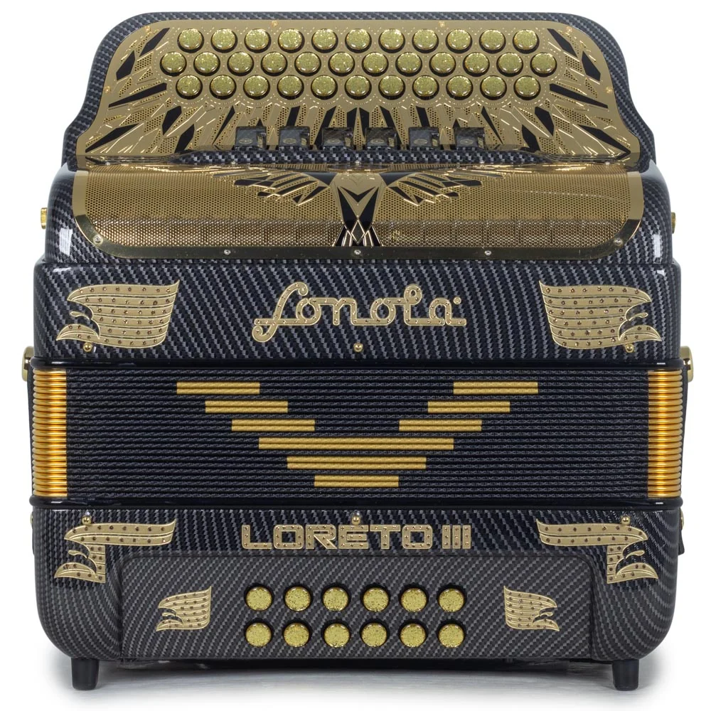 Sonola Loreto III Accordion 6 Switch FBE-EAD Black with Gold - Image 3