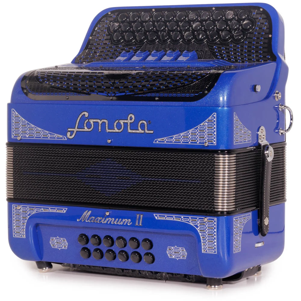 Sonola Maximum II Accordion 5 Switches EAD Blue Glitter with Silver - Image 4