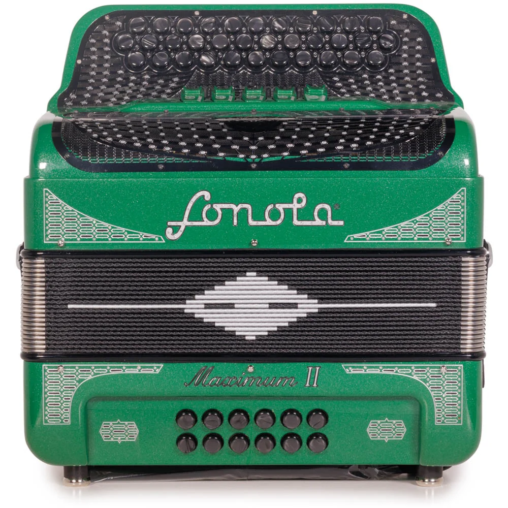 Sonola Maximum II Accordion 5 Switches EAD Green Glitter with Silver - Image 3