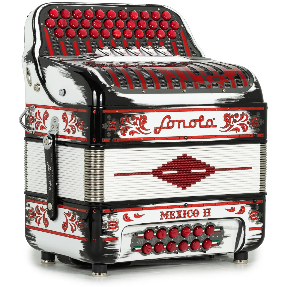 Sonola Mexico II Ultra Compact 5 Switch EAD Accordion Cartoon Black and White with Red - Image 4