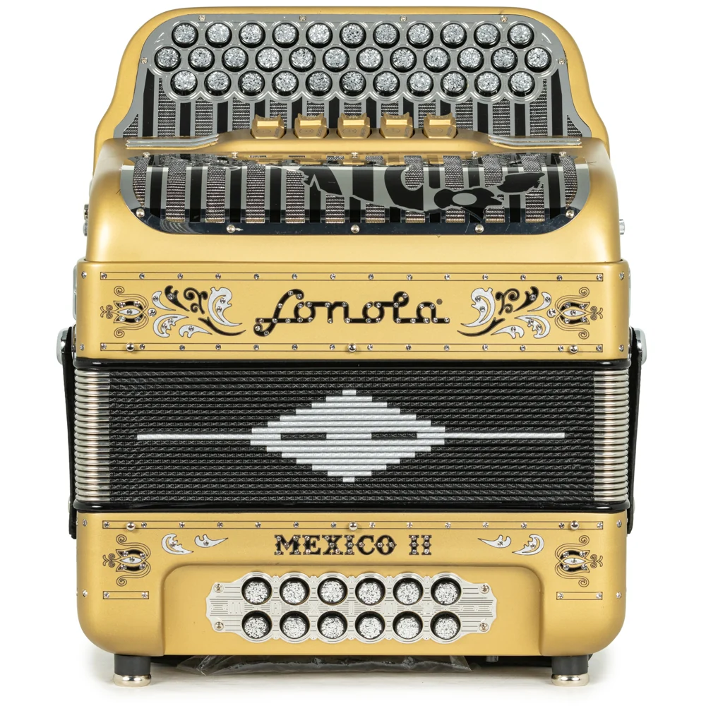 Sonola Mexico II Ultra Compact 5 Switch EAD Accordion Cartoon Gold Matte with Black - Image 3