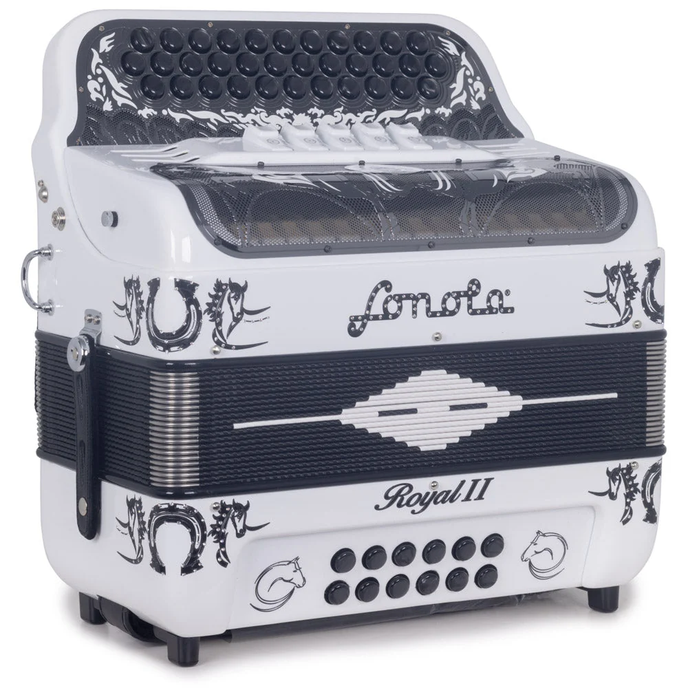 Sonola Royal II Accordion 5 Switch FBE White with Black - Image 4