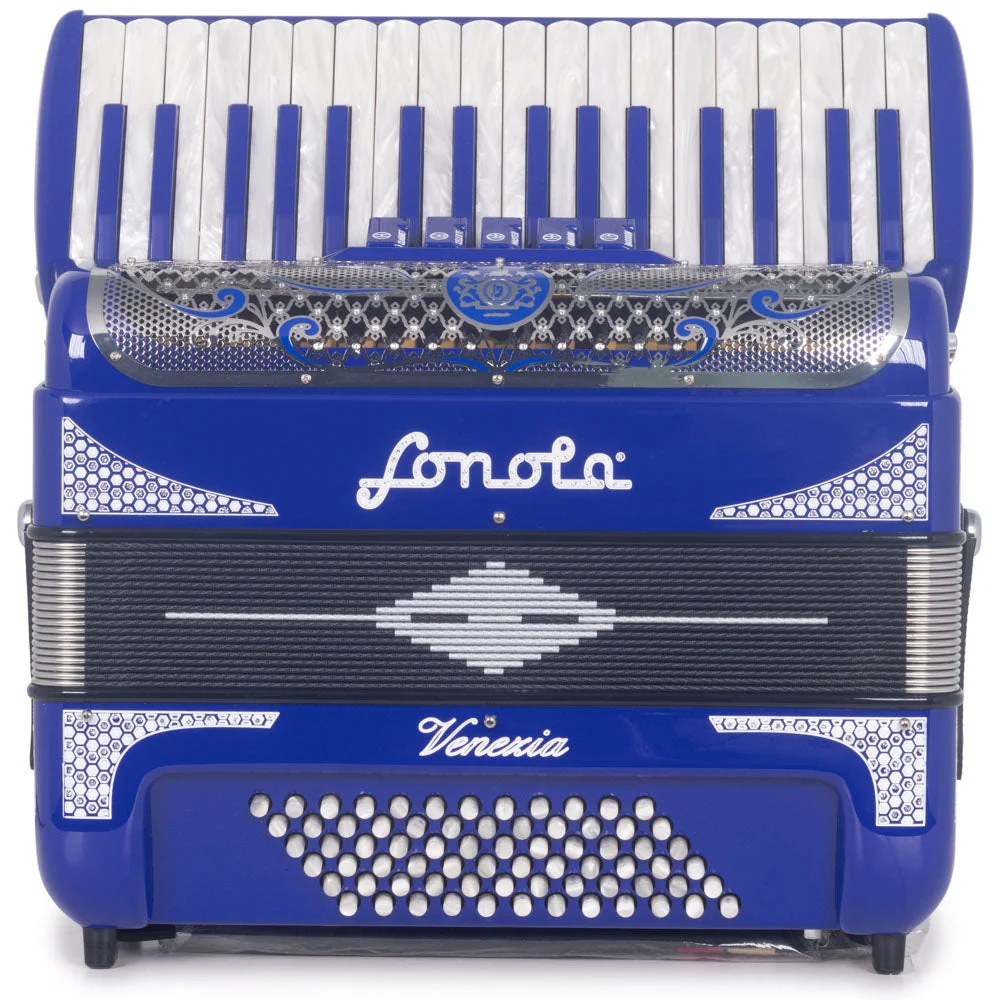 Sonola Venezia Piano Accordion 5 Switch Blue and Silver - Image 3