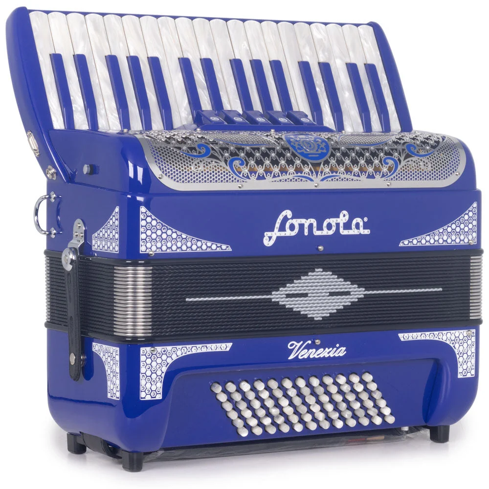 Sonola Venezia Piano Accordion 5 Switch Blue and Silver - Image 4